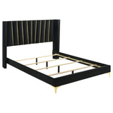 Kendall Upholstered Tufted Eastern King Panel Bed Black from Coaster - Luna Furniture