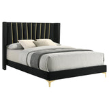 Kendall Upholstered Tufted Eastern King Panel Bed Black from Coaster - Luna Furniture