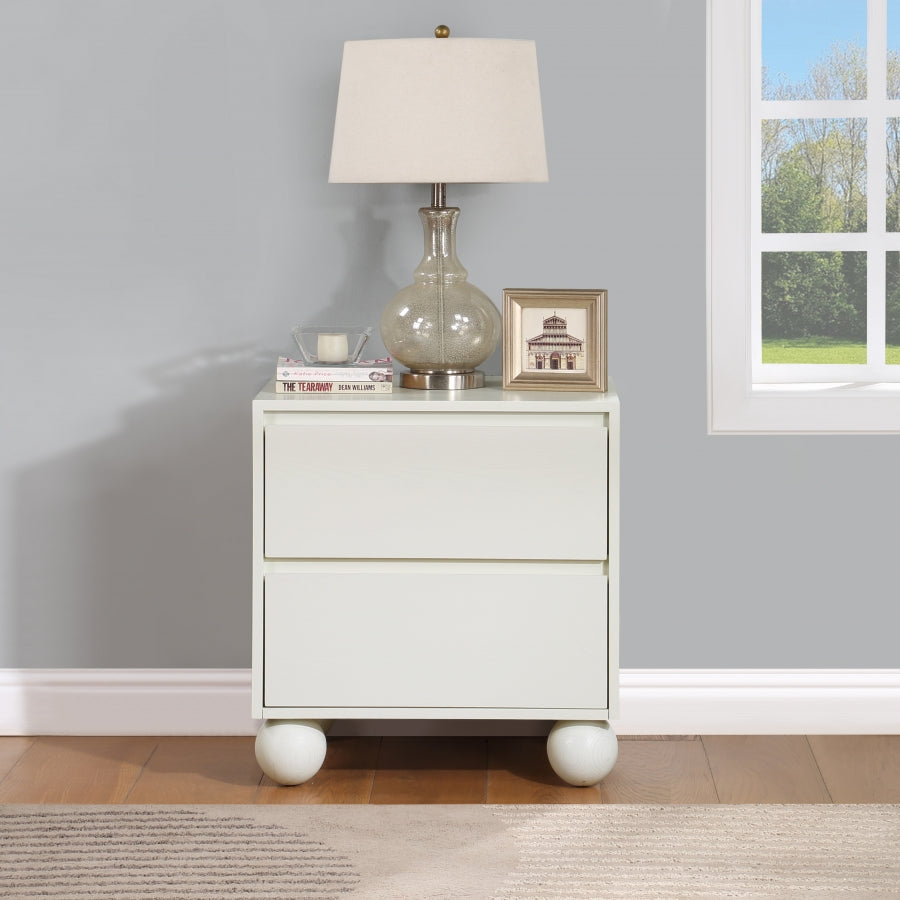 Kent Nightstand Cream from Meridian - Luna Furniture