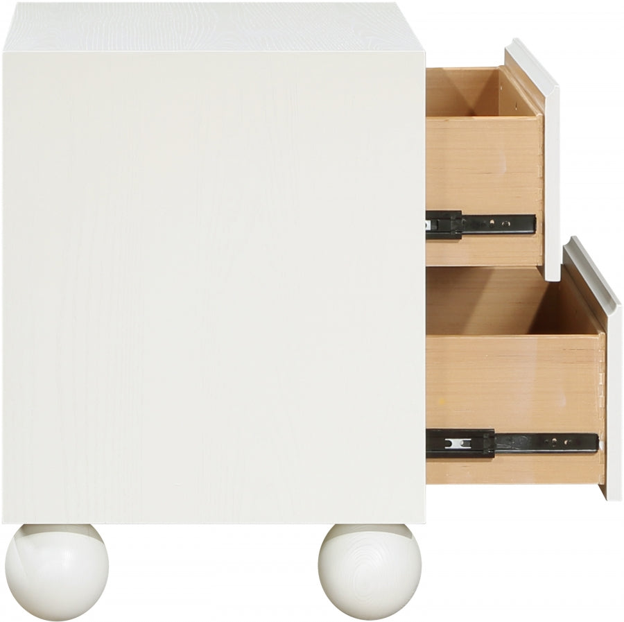 Kent Nightstand Cream from Meridian - Luna Furniture