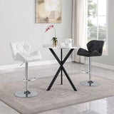 Kenzo Round Metal Top Bar Table Silver and Sandy Black from Coaster - Luna Furniture