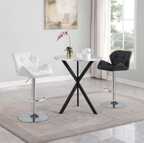 Kenzo Round Metal Top Bar Table Silver and Sandy Black - 182861 - Luna Furniture