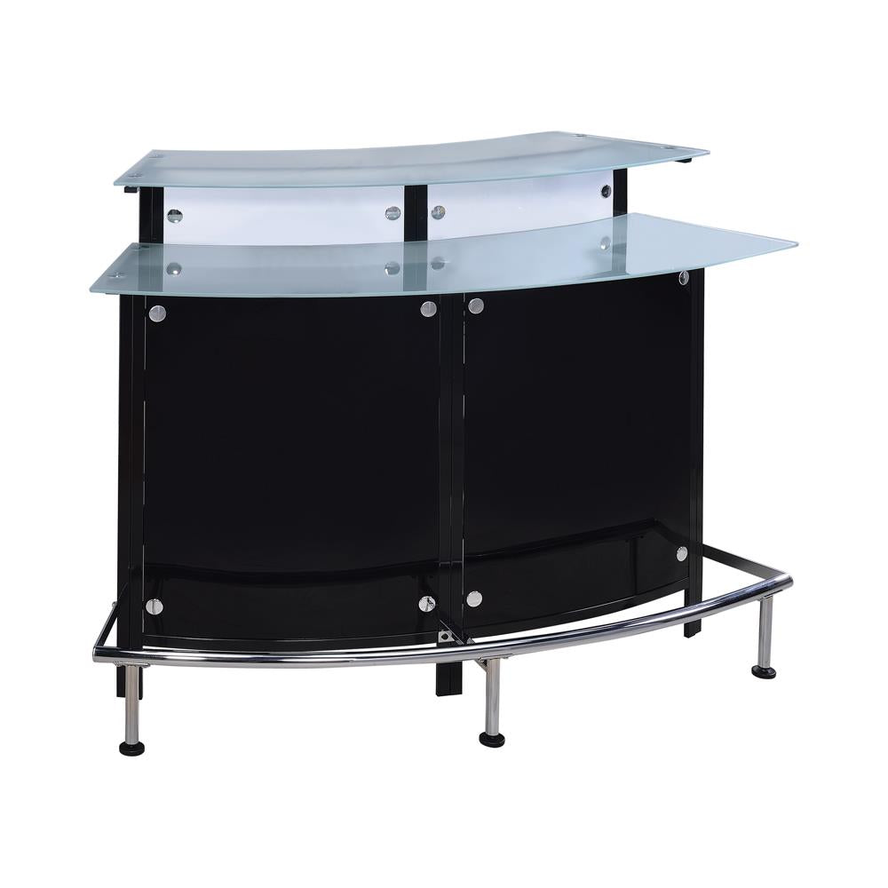 Keystone Black Glass Top Bar Unit from Coaster - Luna Furniture