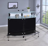 Keystone Black Glass Top Bar Unit from Coaster - Luna Furniture