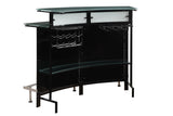 Keystone Black Glass Top Bar Unit from Coaster - Luna Furniture