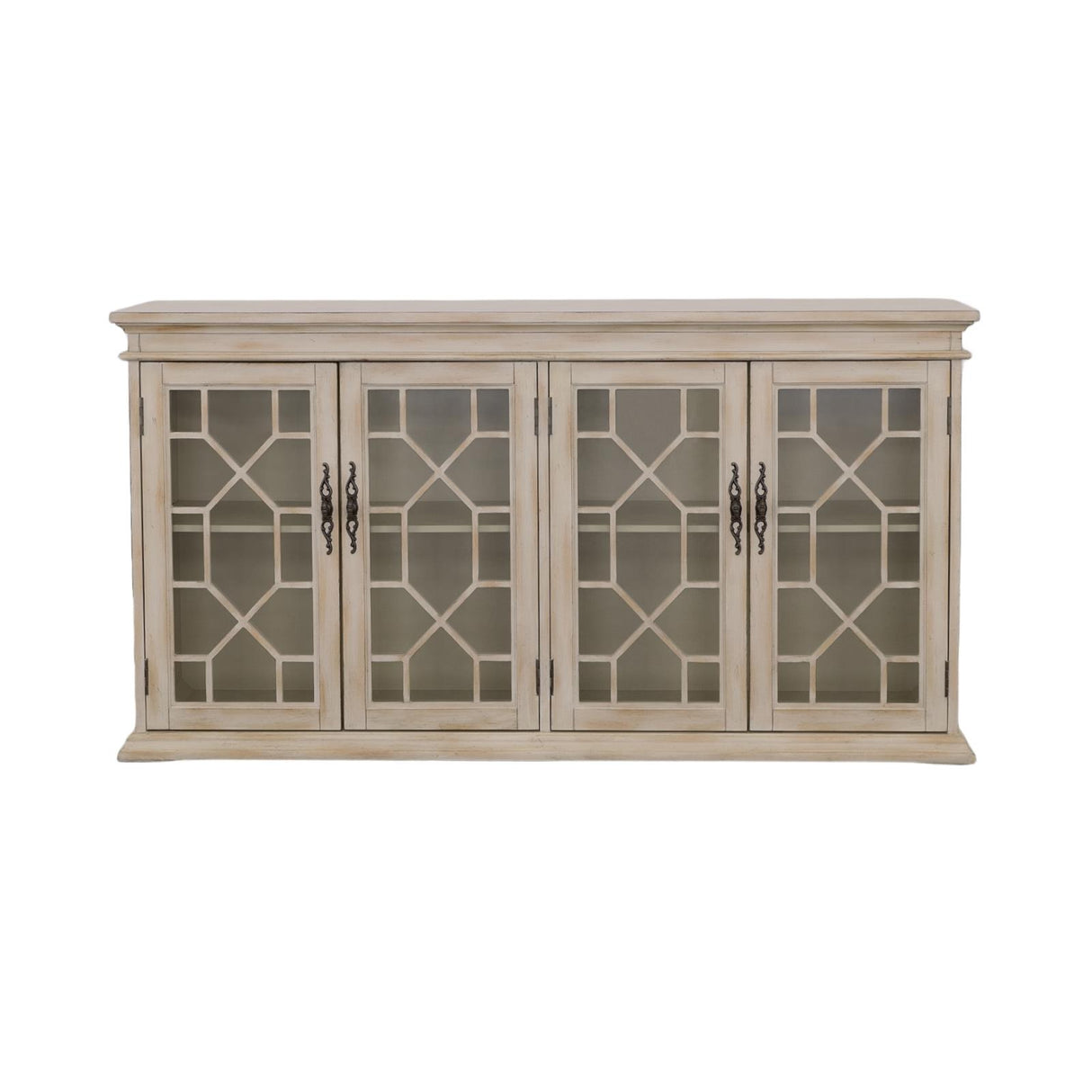 Kiara Glass Door Accent Cabinet Light Honey - 950858 - Luna Furniture