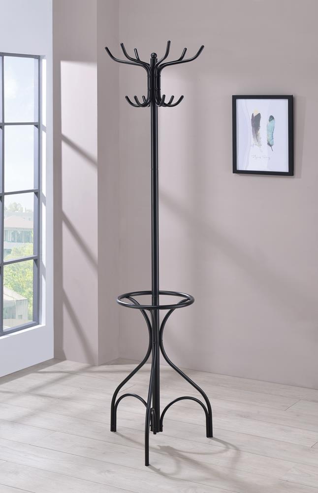 Kiefer Black Coat Rack with 12 Hooks from Coaster - Luna Furniture