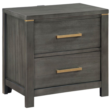 Kieran 2-drawer Nightstand Bedside Table Grey from Coaster - Luna Furniture