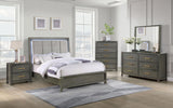 Kieran Grey 5-Piece Eastern King Bedroom Set with Upholstered LED Headboard from Coaster - Luna Furniture