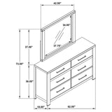 Kieran Grey 6-Drawer Bedroom Dresser with Mirror from Coaster - Luna Furniture