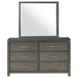 Kieran Grey 6-Drawer Bedroom Dresser with Mirror from Coaster - Luna Furniture