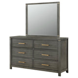 Kieran Grey 6-Drawer Bedroom Dresser with Mirror from Coaster - Luna Furniture