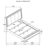 Kieran Eastern King Panel Bed with Upholstered LED Headboard Grey from Coaster - Luna Furniture