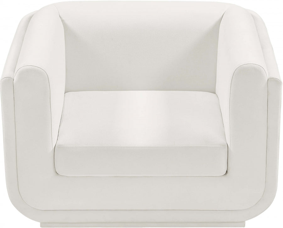 Kimora Linen Textured Fabric Chair Cream from Meridian - Luna Furniture