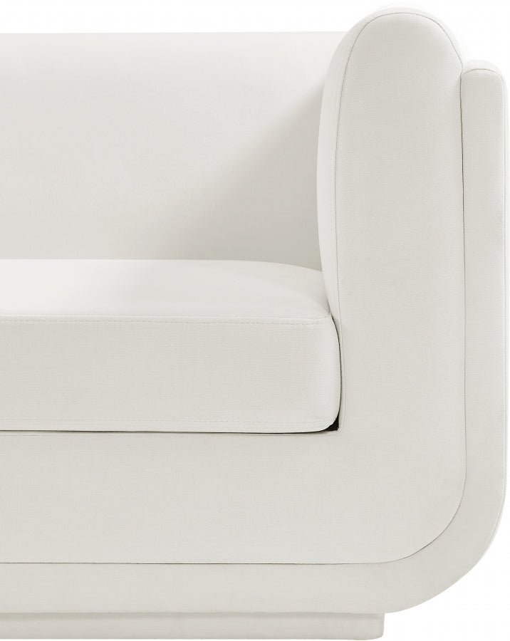 Kimora Linen Textured Fabric Chair Cream from Meridian - Luna Furniture