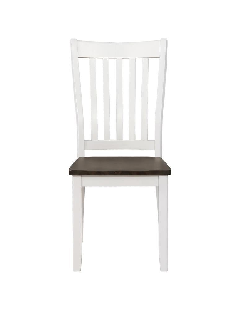 Kingman Slat Back Dining Chairs Espresso and White (Set of 2) - 109542 - Luna Furniture