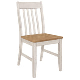 Kirby Natural/Rustic Off White Slat Back Side Chair, Set of 2 from Coaster - Luna Furniture