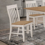 Kirby Natural/Rustic Off White Slat Back Side Chair, Set of 2 from Coaster - Luna Furniture