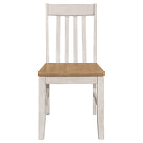 Kirby Natural/Rustic Off White Slat Back Side Chair, Set of 2 from Coaster - Luna Furniture