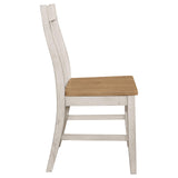 Kirby Natural/Rustic Off White Slat Back Side Chair, Set of 2 from Coaster - Luna Furniture