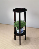 Kirk Espresso Round Accent Table with Bottom Shelf from Coaster - Luna Furniture