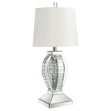 Klein Table Lamp with Drum Shade White/Mirror from Coaster - Luna Furniture