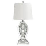 Klein Table Lamp with Drum Shade White/Mirror from Coaster - Luna Furniture