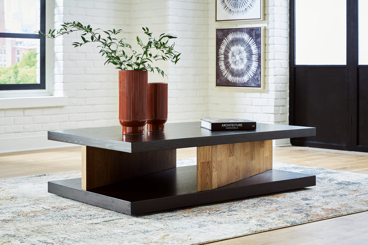 Kocomore Brown/Natural Coffee Table from Ashley - Luna Furniture