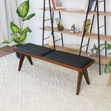 Kody Black Vegan Leather Bench - AFC01975 - Luna Furniture