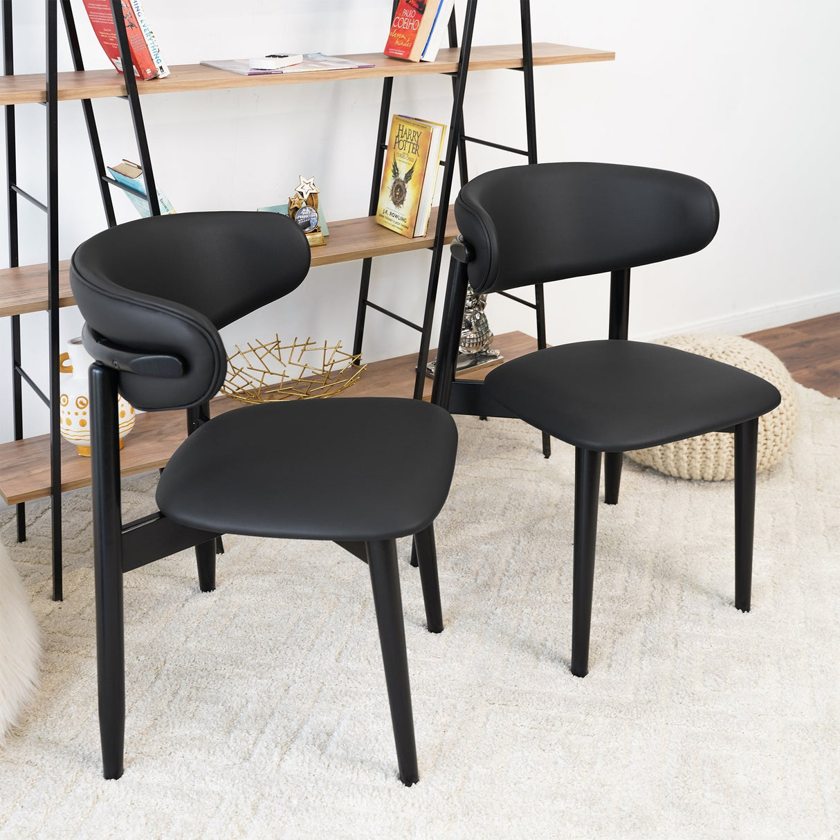 Korbin Dining Chair (Black PU) - AFC01980 - Luna Furniture