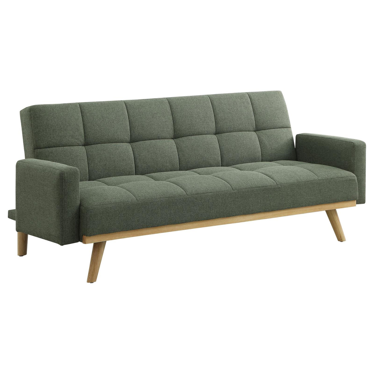 Kourtney Upholstered Track Arms Covertible Sofa Bed Sage Green from Coaster - Luna Furniture