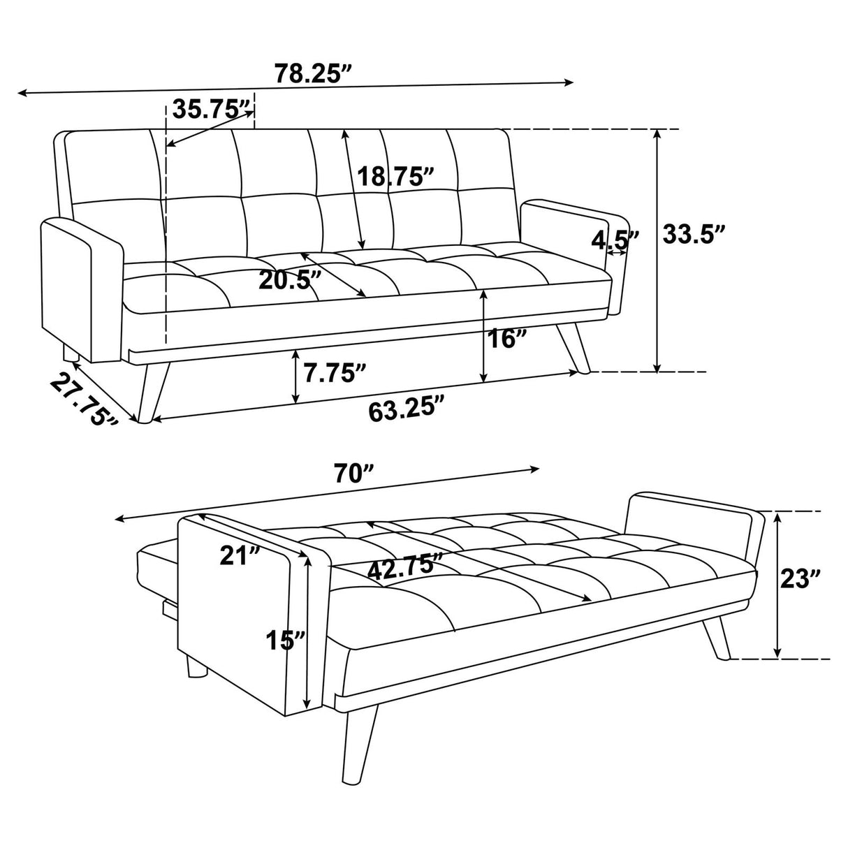 Kourtney Upholstered Track Arms Covertible Sofa Bed Sage Green from Coaster - Luna Furniture