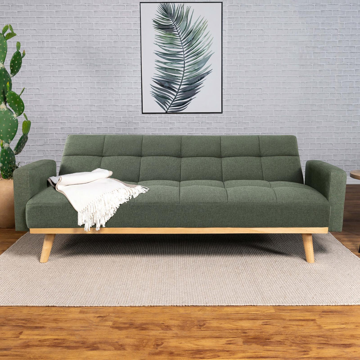 Kourtney Upholstered Track Arms Covertible Sofa Bed Sage Green from Coaster - Luna Furniture