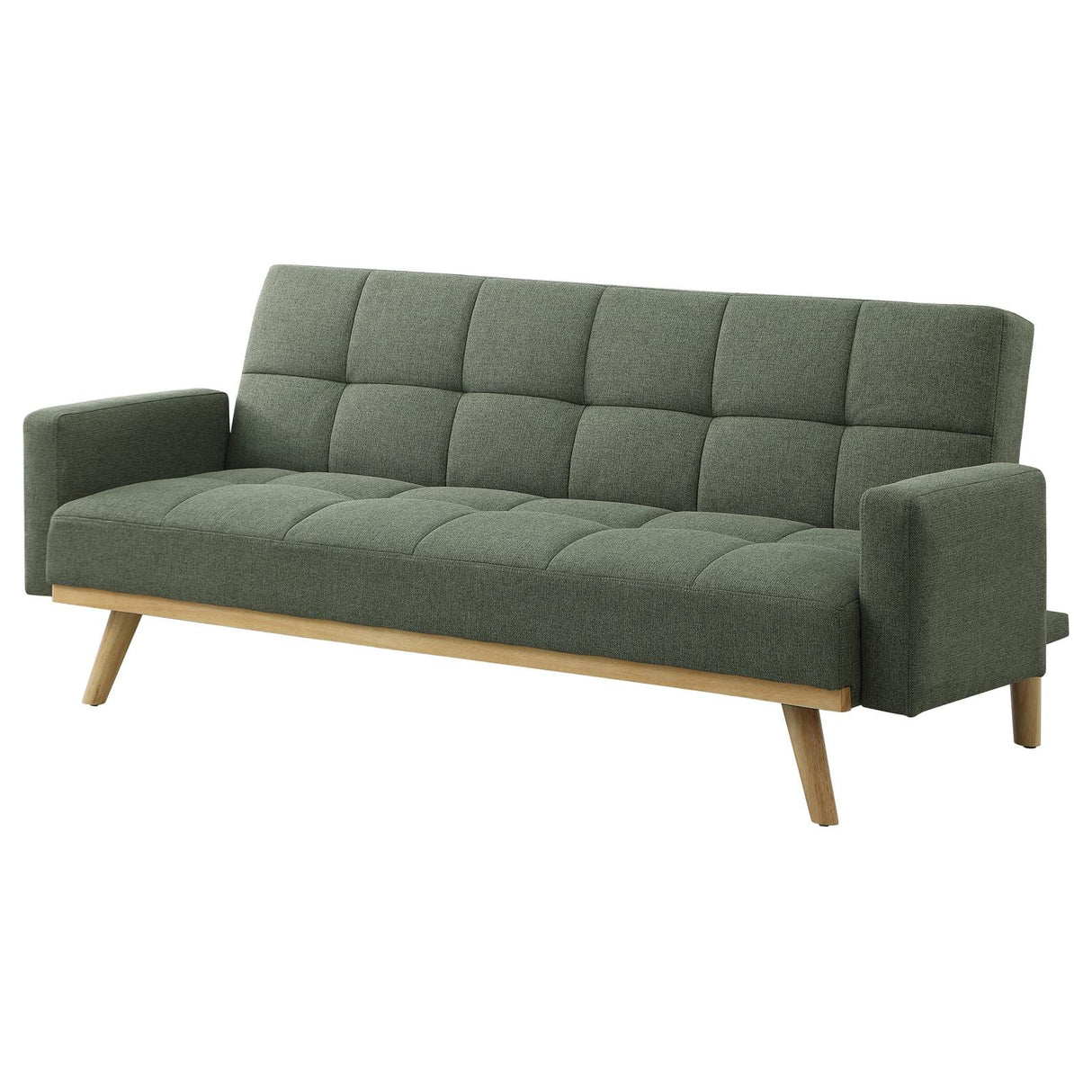 Kourtney Upholstered Track Arms Covertible Sofa Bed Sage Green from Coaster - Luna Furniture