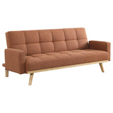 Kourtney Upholstered Track Arms Covertible Sofa Bed Terracotta from Coaster - Luna Furniture