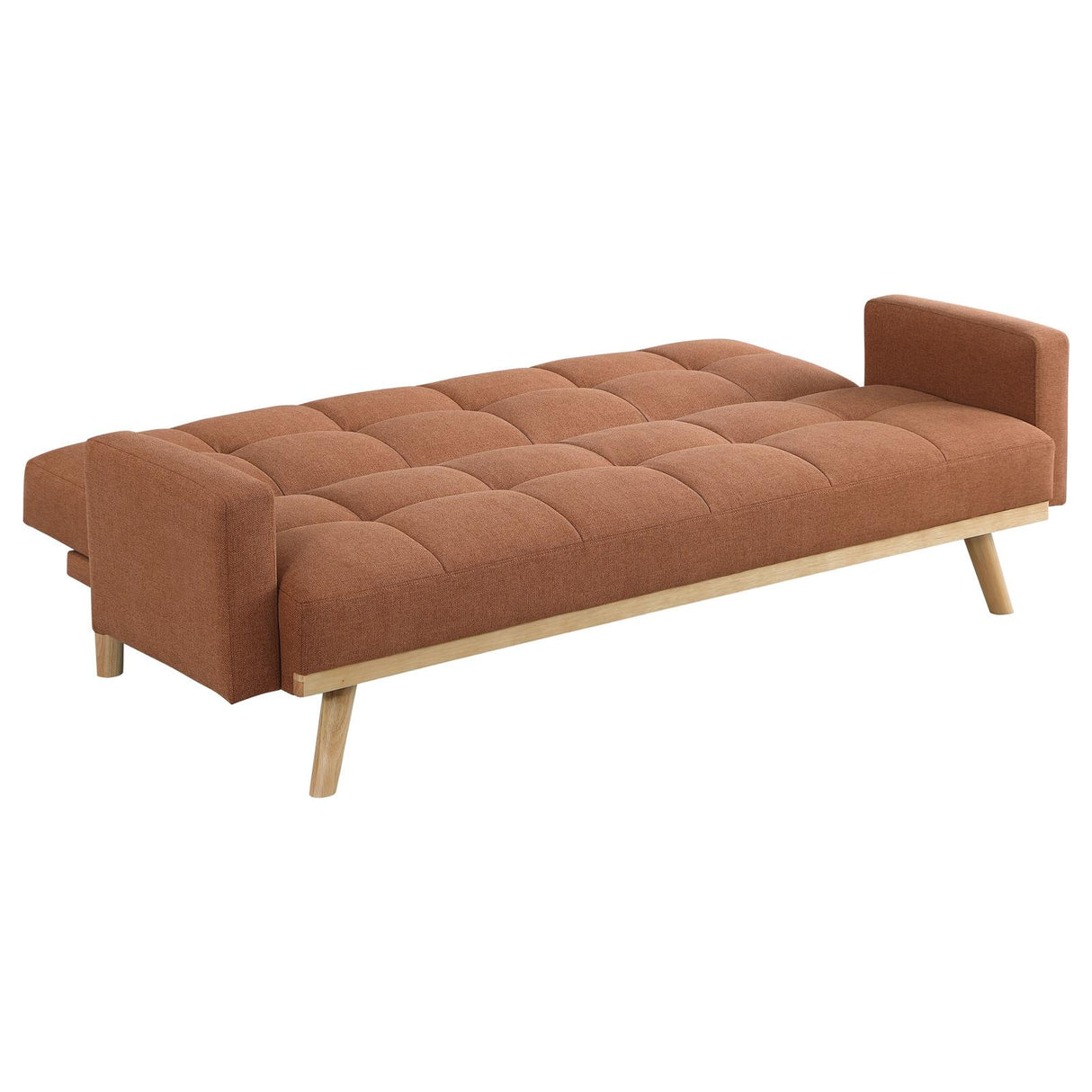 Kourtney Upholstered Track Arms Covertible Sofa Bed Terracotta from Coaster - Luna Furniture