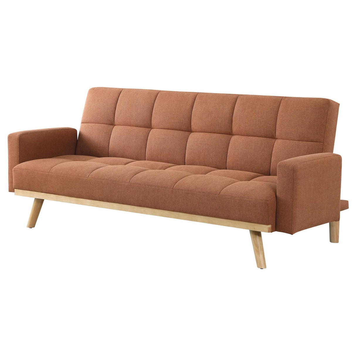 Kourtney Upholstered Track Arms Covertible Sofa Bed Terracotta from Coaster - Luna Furniture