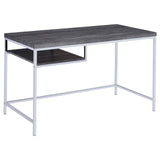 Kravitz Weathered Gray/Chrome Rectangular Writing Desk from Coaster - Luna Furniture