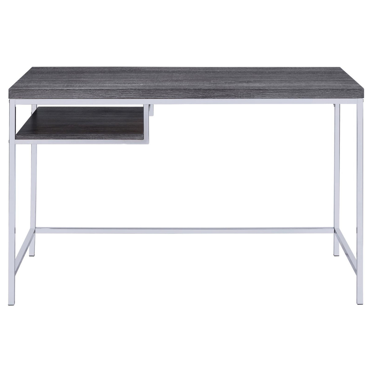 Kravitz Weathered Gray/Chrome Rectangular Writing Desk from Coaster - Luna Furniture