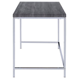 Kravitz Weathered Gray/Chrome Rectangular Writing Desk from Coaster - Luna Furniture