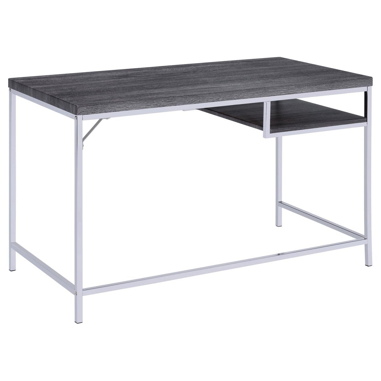 Kravitz Weathered Gray/Chrome Rectangular Writing Desk from Coaster - Luna Furniture