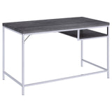 Kravitz Weathered Gray/Chrome Rectangular Writing Desk from Coaster - Luna Furniture