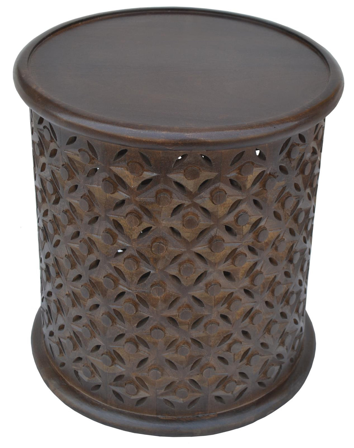 Krish 18-inch Round Accent Table Dark Brown - 936143 - Luna Furniture