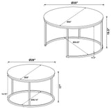 Lainey Gray/Gunmetal Round 2-Piece Nesting Coffee Table from Coaster - Luna Furniture