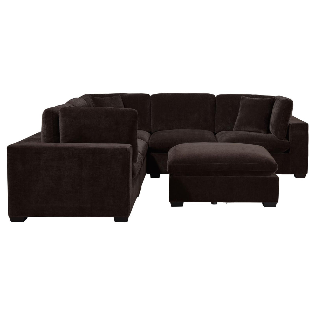 Lakeview 5-piece Upholstered Modular Sectional Sofa Dark Chocolate - 551464-SETA - Luna Furniture