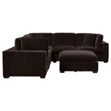 Lakeview 5-piece Upholstered Modular Sectional Sofa Dark Chocolate - 551464-SETA - Luna Furniture