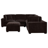 Lakeview 5-piece Upholstered Modular Sectional Sofa Dark Chocolate - 551464-SETA - Luna Furniture