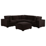 Lakeview 5-piece Upholstered Modular Sectional Sofa Dark Chocolate from Coaster - Luna Furniture