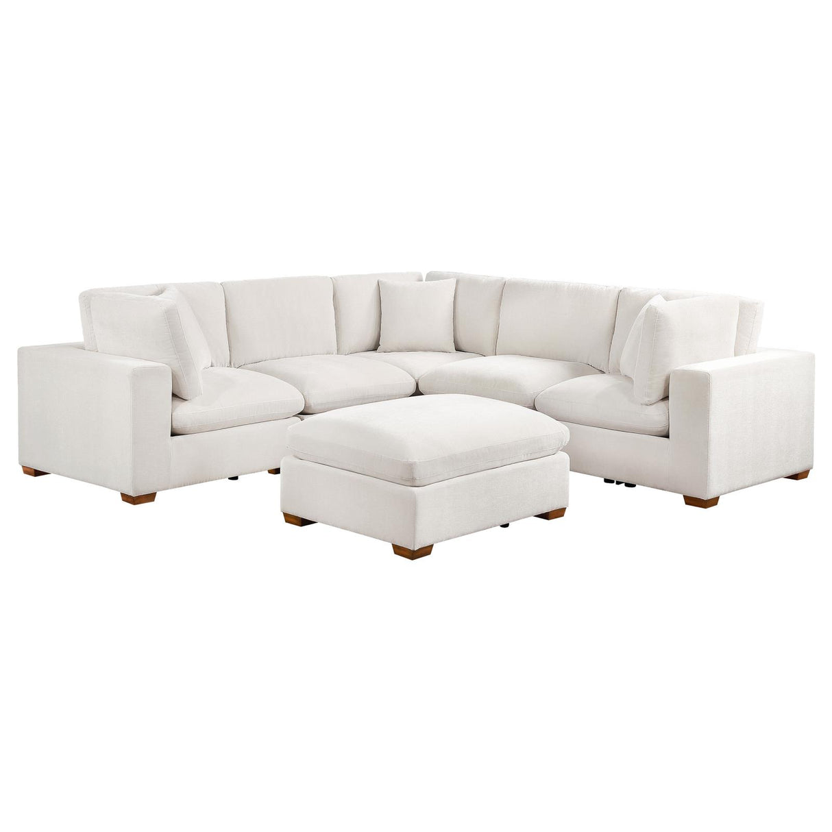 Lakeview 5-piece Upholstered Modular Sectional Sofa Ivory from Coaster - Luna Furniture