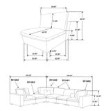 Lakeview 5-piece Upholstered Modular Sectional Sofa Ivory from Coaster - Luna Furniture